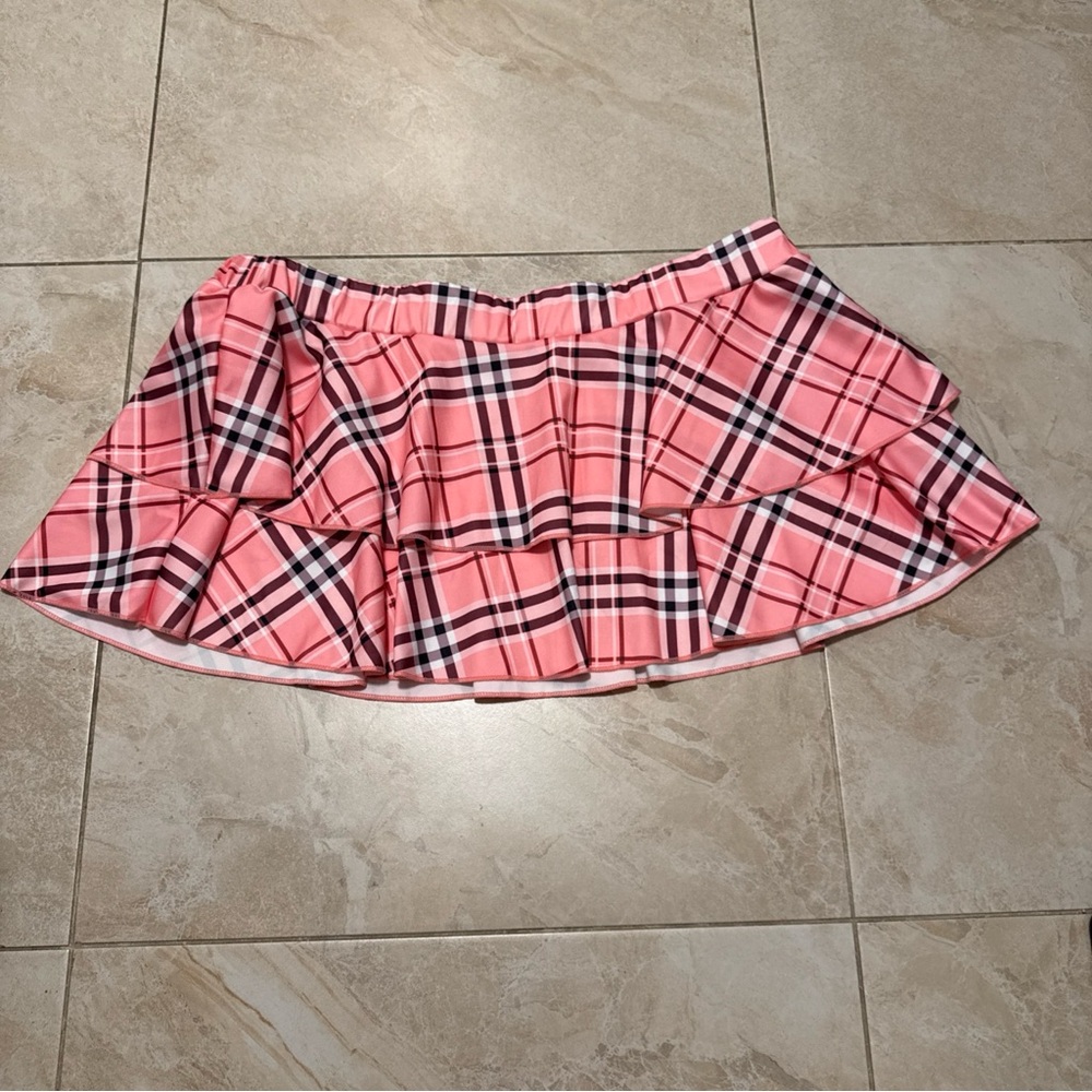 Chic Pink Checkered Mini Skirt